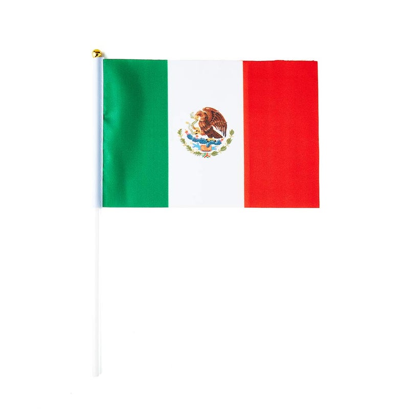 mflagperft Mexico Flag Mexican Flag, Small Mini Handheld Mexico Flags on Stick, Ideal for Party Parades Sports Events Patriotic Festival Decorations - Image 2
